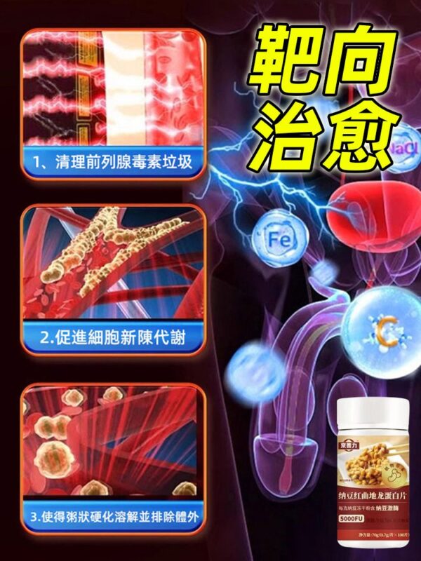 【男性必備的寶藏!】納豆紅曲地龍蛋白片：圖片 5