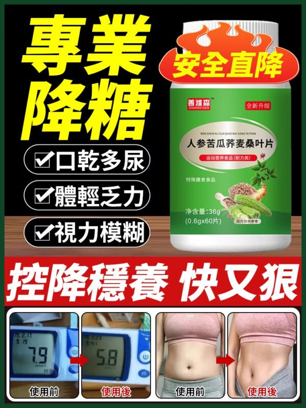 【專業降血糖】人參苦瓜桑葉片